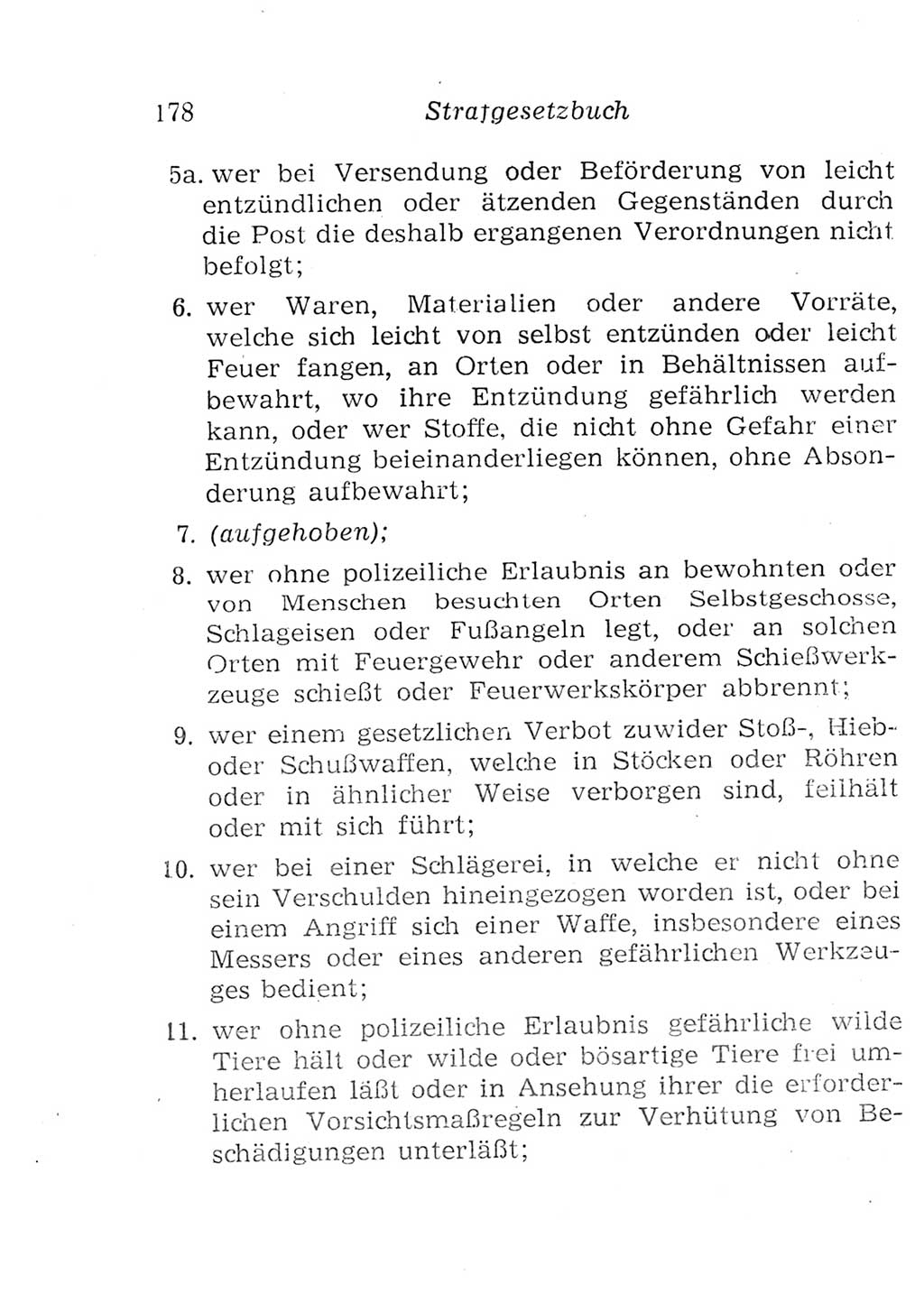 Strafgesetzbuch (StGB) und andere Strafgesetze [Deutsche Demokratische Republik (DDR)] 1957, Seite 178 (StGB Strafges. DDR 1957, S. 178)