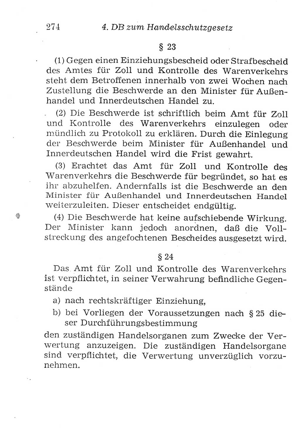 Strafgesetzbuch (StGB) und andere Strafgesetze [Deutsche Demokratische Republik (DDR)] 1957, Seite 274 (StGB Strafges. DDR 1957, S. 274)