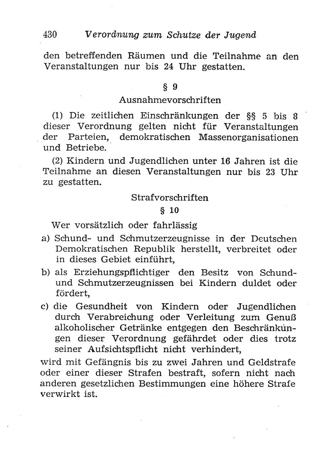 Strafgesetzbuch (StGB) und andere Strafgesetze [Deutsche Demokratische Republik (DDR)] 1957, Seite 430 (StGB Strafges. DDR 1957, S. 430)