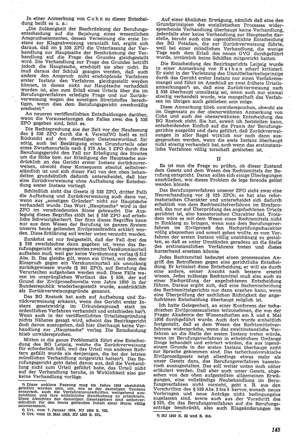 Neue Justiz (NJ), Zeitschrift für Recht und Rechtswissenschaft [Deutsche Demokratische Republik (DDR)], 11. Jahrgang 1957, Seite 145 (NJ DDR 1957, S. 145)