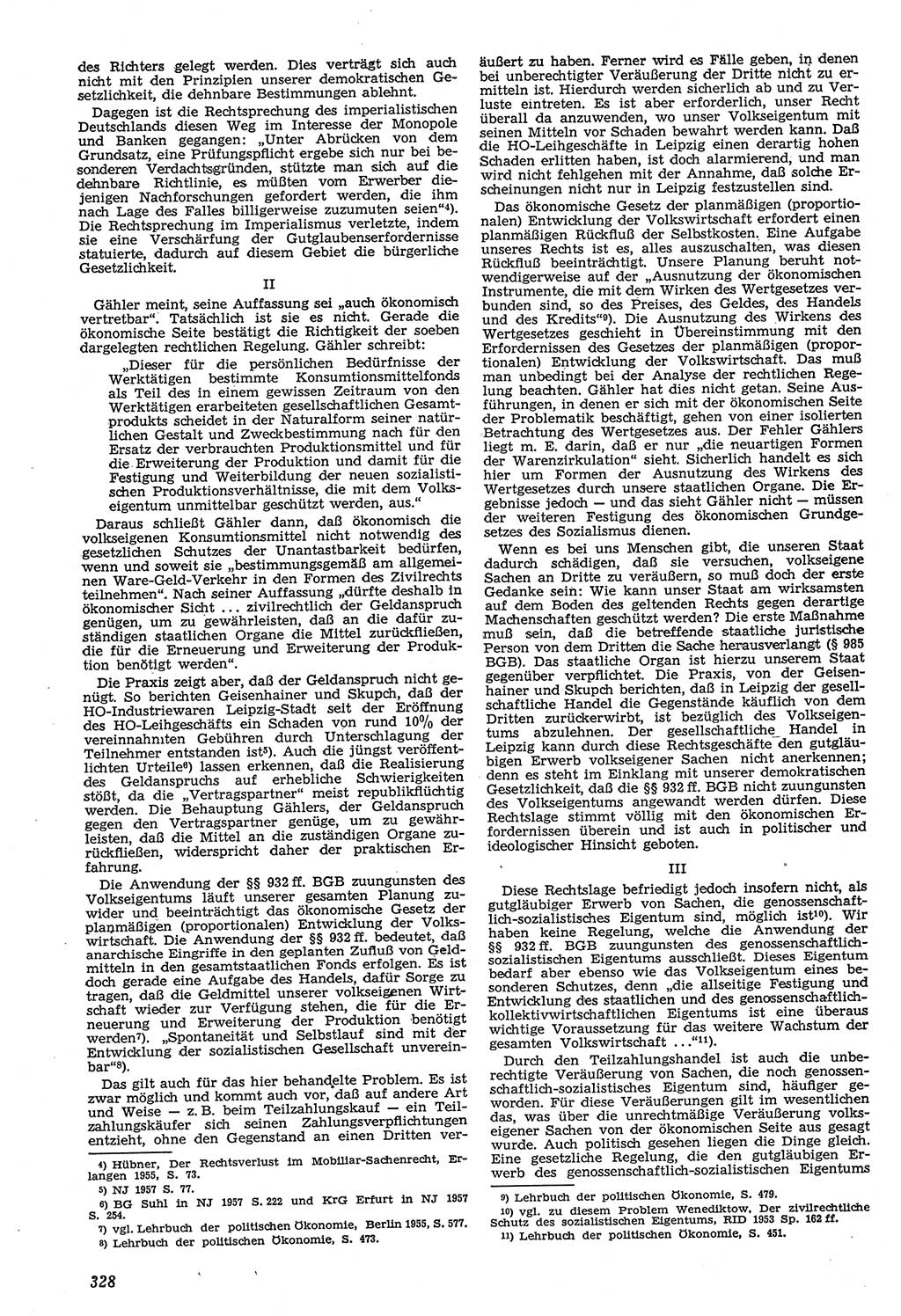 Neue Justiz (NJ), Zeitschrift für Recht und Rechtswissenschaft [Deutsche Demokratische Republik (DDR)], 11. Jahrgang 1957, Seite 328 (NJ DDR 1957, S. 328)