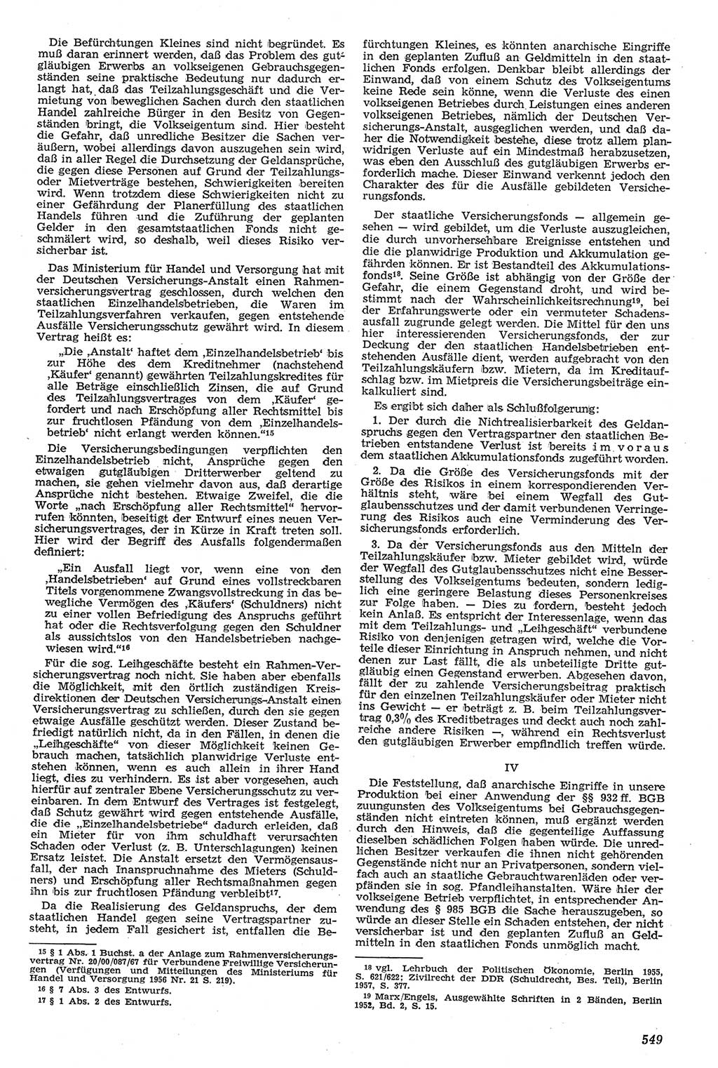 Neue Justiz (NJ), Zeitschrift für Recht und Rechtswissenschaft [Deutsche Demokratische Republik (DDR)], 11. Jahrgang 1957, Seite 549 (NJ DDR 1957, S. 549)
