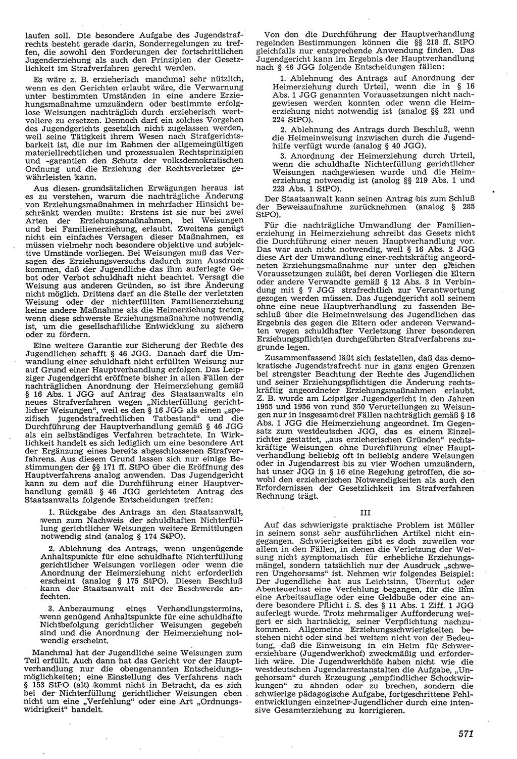 Neue Justiz (NJ), Zeitschrift für Recht und Rechtswissenschaft [Deutsche Demokratische Republik (DDR)], 11. Jahrgang 1957, Seite 571 (NJ DDR 1957, S. 571)