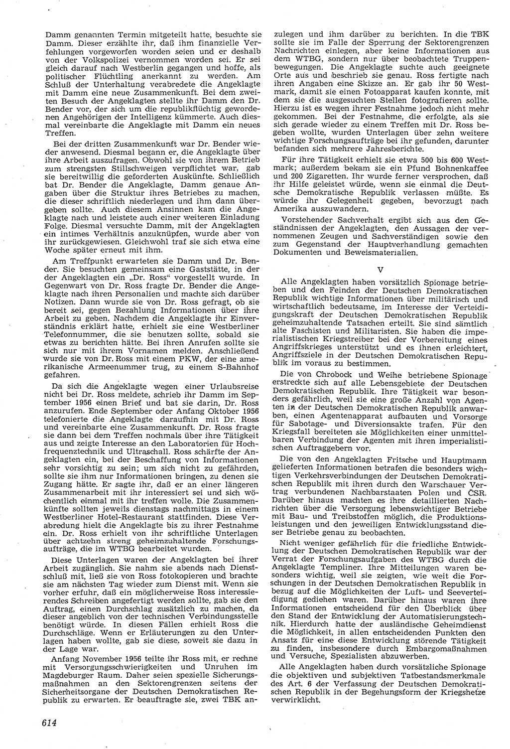 Neue Justiz (NJ), Zeitschrift für Recht und Rechtswissenschaft [Deutsche Demokratische Republik (DDR)], 11. Jahrgang 1957, Seite 614 (NJ DDR 1957, S. 614)