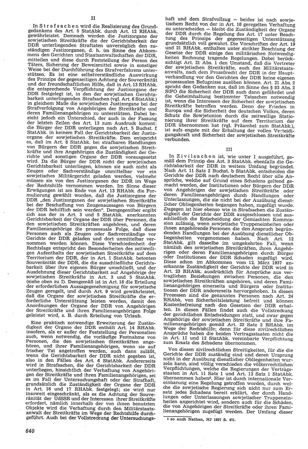 Neue Justiz (NJ), Zeitschrift für Recht und Rechtswissenschaft [Deutsche Demokratische Republik (DDR)], 11. Jahrgang 1957, Seite 640 (NJ DDR 1957, S. 640)