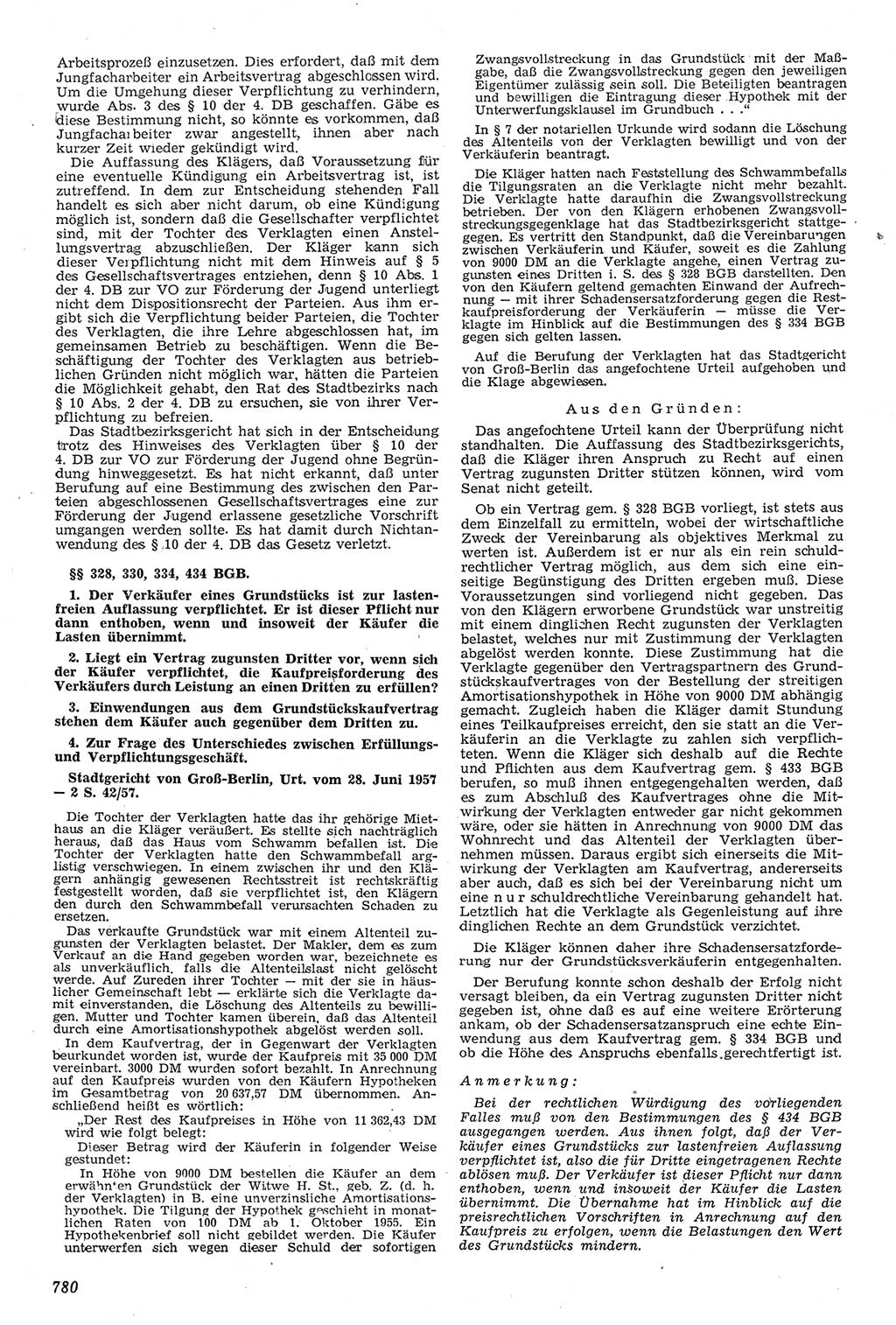Neue Justiz (NJ), Zeitschrift für Recht und Rechtswissenschaft [Deutsche Demokratische Republik (DDR)], 11. Jahrgang 1957, Seite 780 (NJ DDR 1957, S. 780)