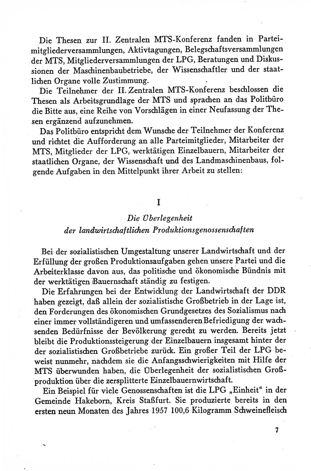 Dokumente der Sozialistischen Einheitspartei Deutschlands (SED) [Deutsche Demokratische Republik (DDR)] 1958-1959, Seite 7 (Dok. SED DDR 1958-1959, S. 7)