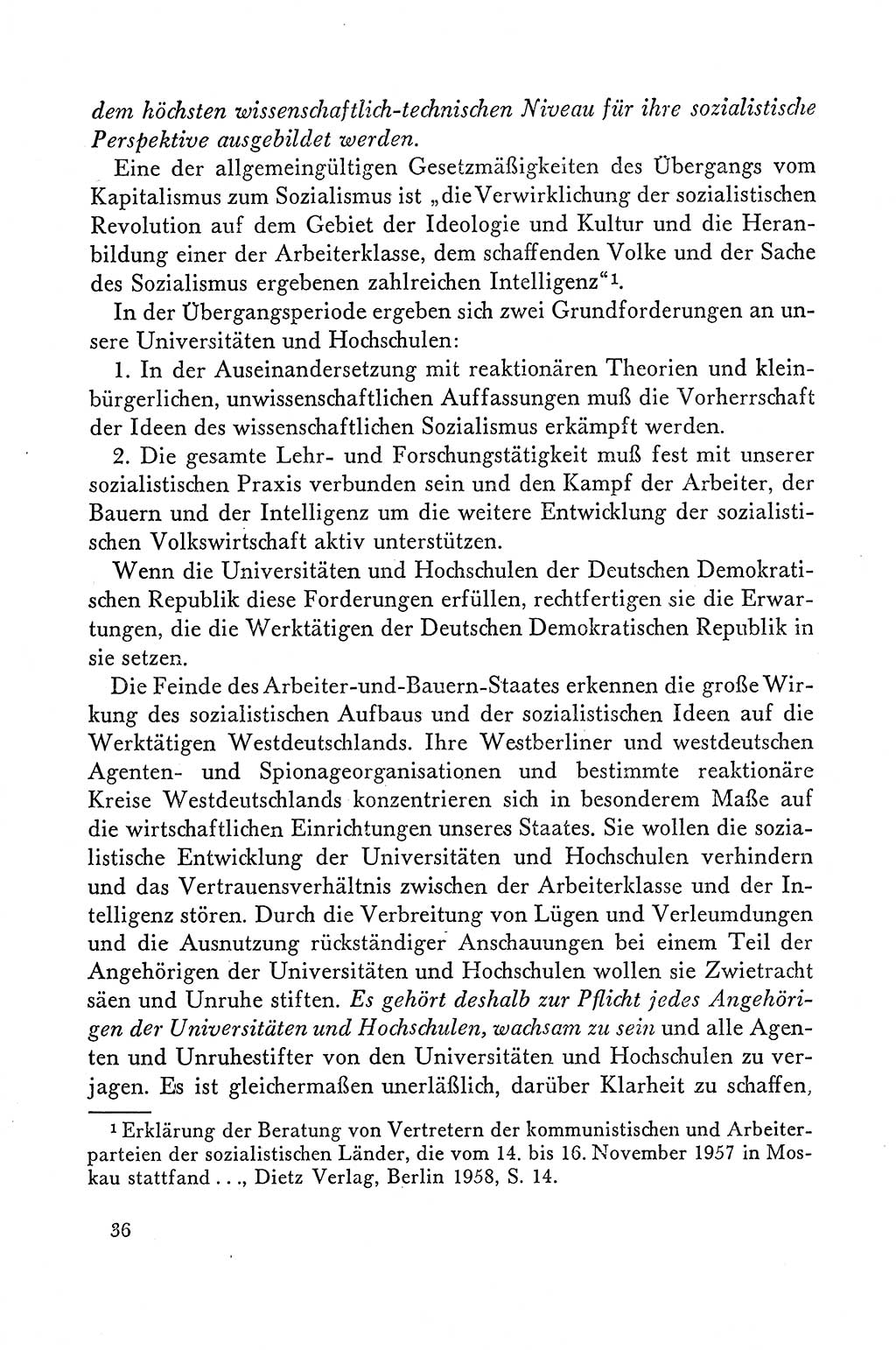 Dokumente der Sozialistischen Einheitspartei Deutschlands (SED) [Deutsche Demokratische Republik (DDR)] 1958-1959, Seite 36 (Dok. SED DDR 1958-1959, S. 36)