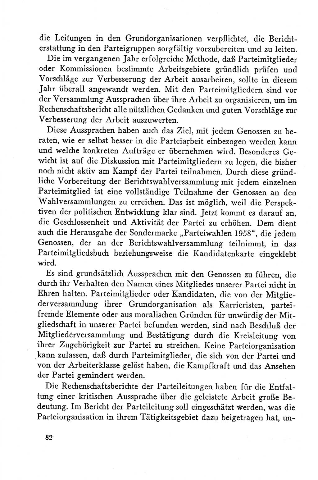 Dokumente der Sozialistischen Einheitspartei Deutschlands (SED) [Deutsche Demokratische Republik (DDR)] 1958-1959, Seite 82 (Dok. SED DDR 1958-1959, S. 82)