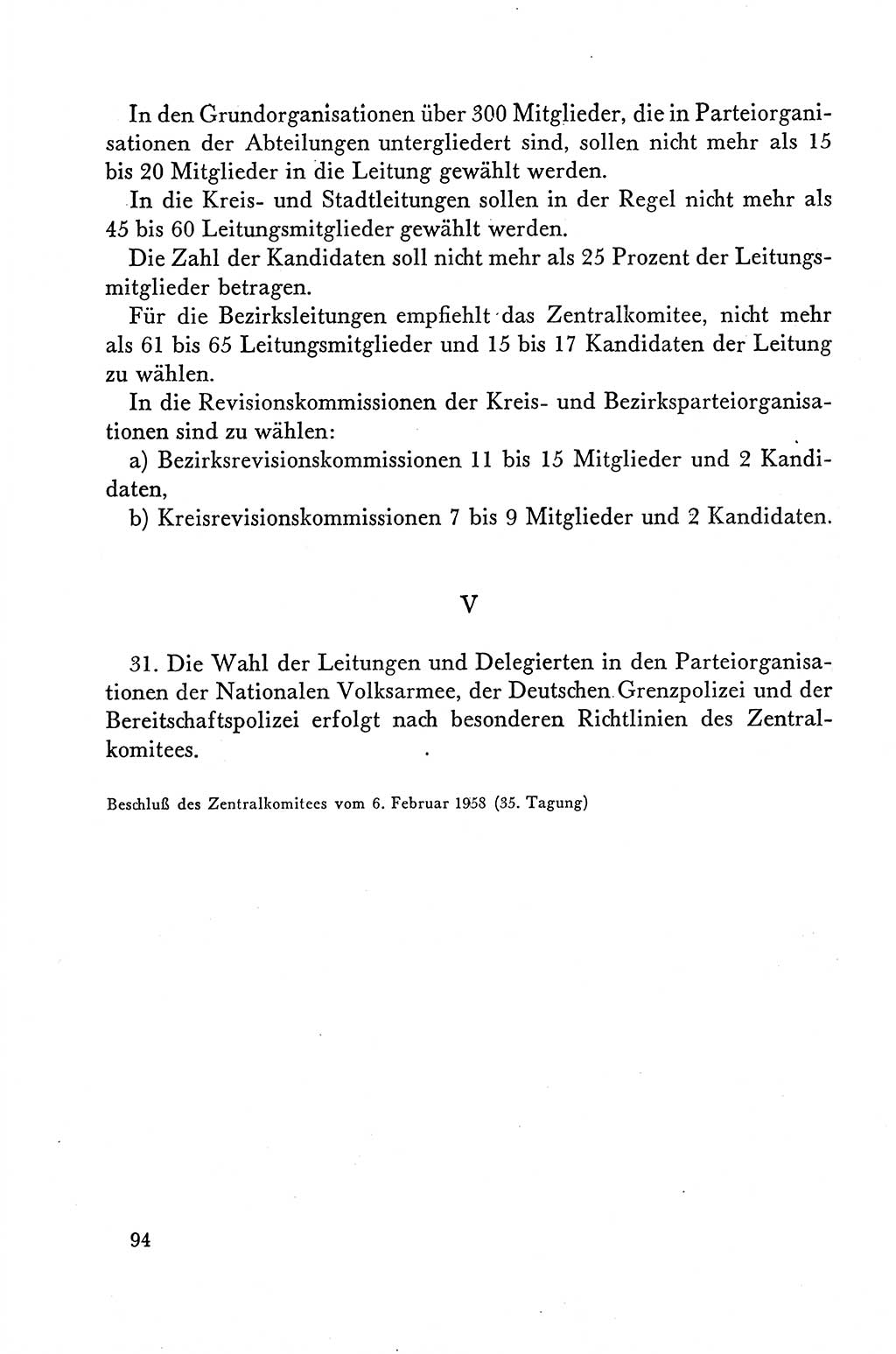 Dokumente der Sozialistischen Einheitspartei Deutschlands (SED) [Deutsche Demokratische Republik (DDR)] 1958-1959, Seite 94 (Dok. SED DDR 1958-1959, S. 94)