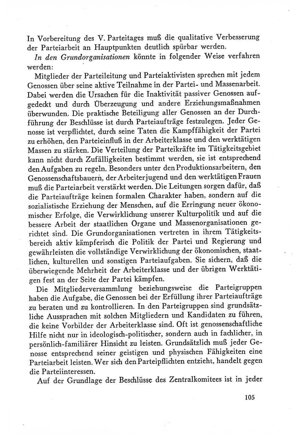 Dokumente der Sozialistischen Einheitspartei Deutschlands (SED) [Deutsche Demokratische Republik (DDR)] 1958-1959, Seite 105 (Dok. SED DDR 1958-1959, S. 105)