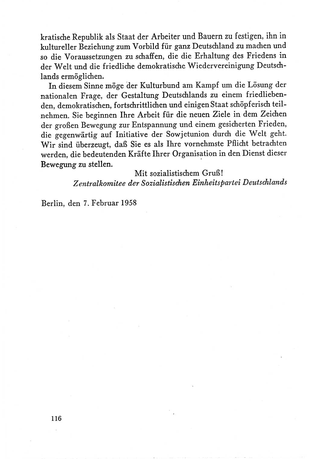 Dokumente der Sozialistischen Einheitspartei Deutschlands (SED) [Deutsche Demokratische Republik (DDR)] 1958-1959, Seite 116 (Dok. SED DDR 1958-1959, S. 116)