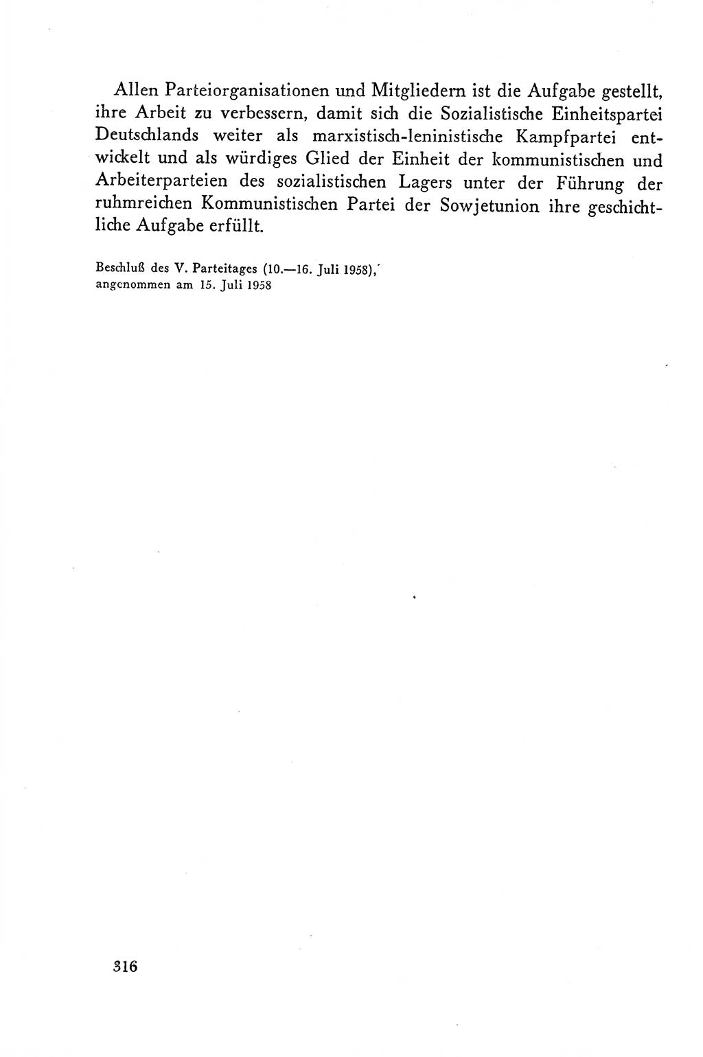 Dokumente der Sozialistischen Einheitspartei Deutschlands (SED) [Deutsche Demokratische Republik (DDR)] 1958-1959, Seite 316 (Dok. SED DDR 1958-1959, S. 316)
