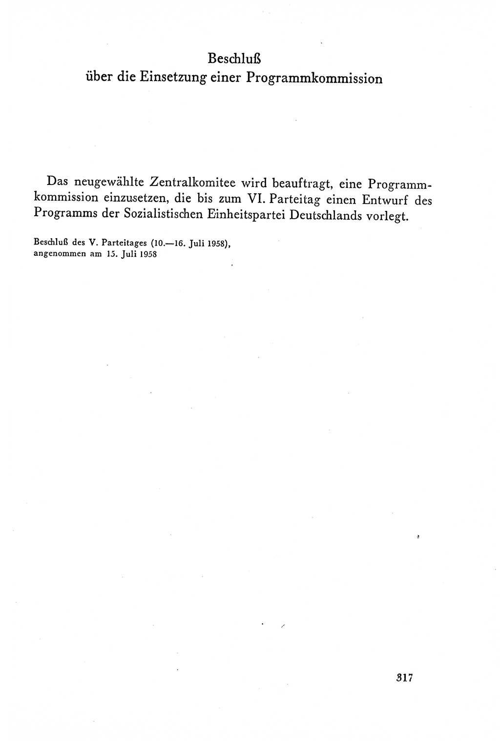 Dokumente der Sozialistischen Einheitspartei Deutschlands (SED) [Deutsche Demokratische Republik (DDR)] 1958-1959, Seite 317 (Dok. SED DDR 1958-1959, S. 317)