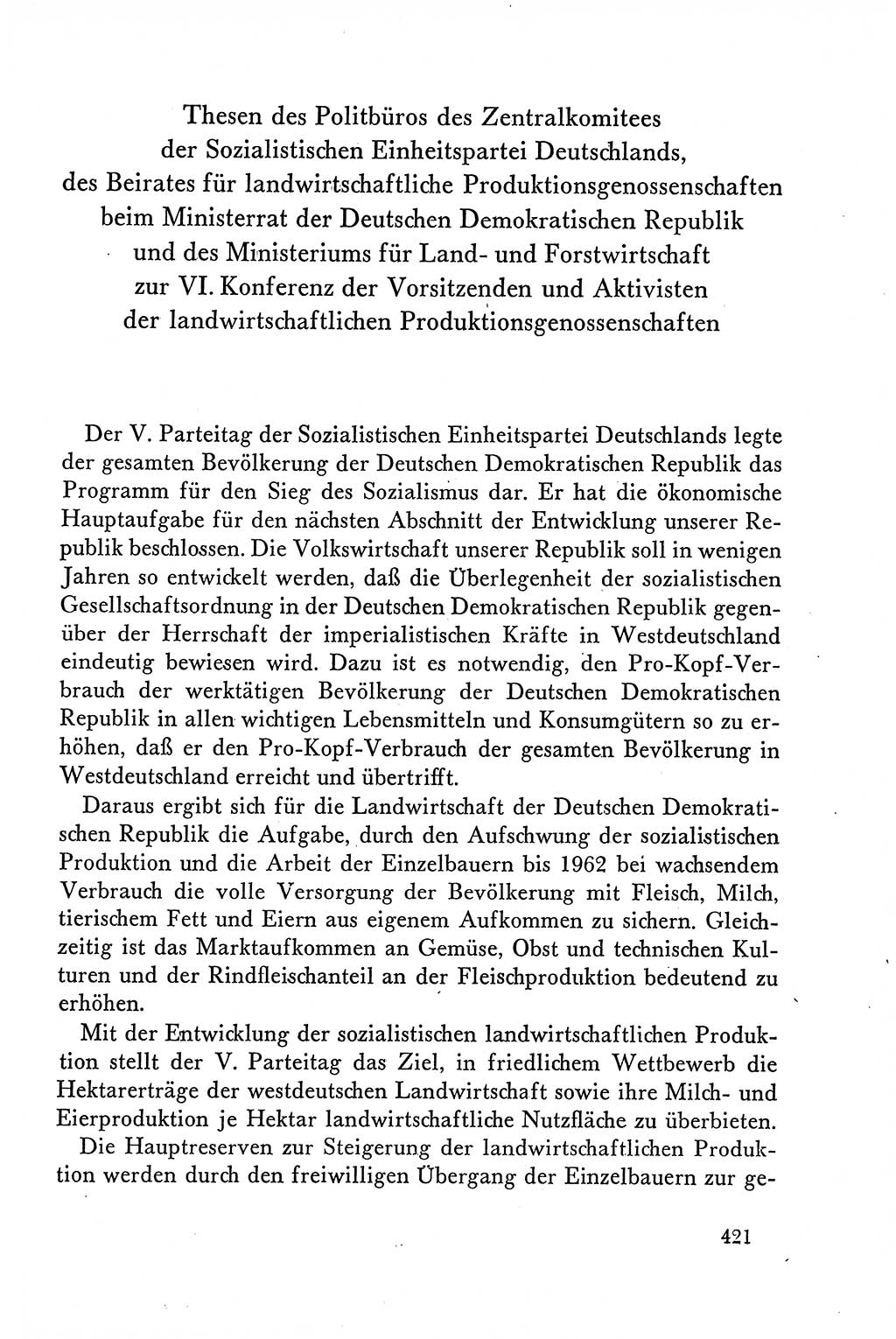 Dokumente der Sozialistischen Einheitspartei Deutschlands (SED) [Deutsche Demokratische Republik (DDR)] 1958-1959, Seite 421 (Dok. SED DDR 1958-1959, S. 421)