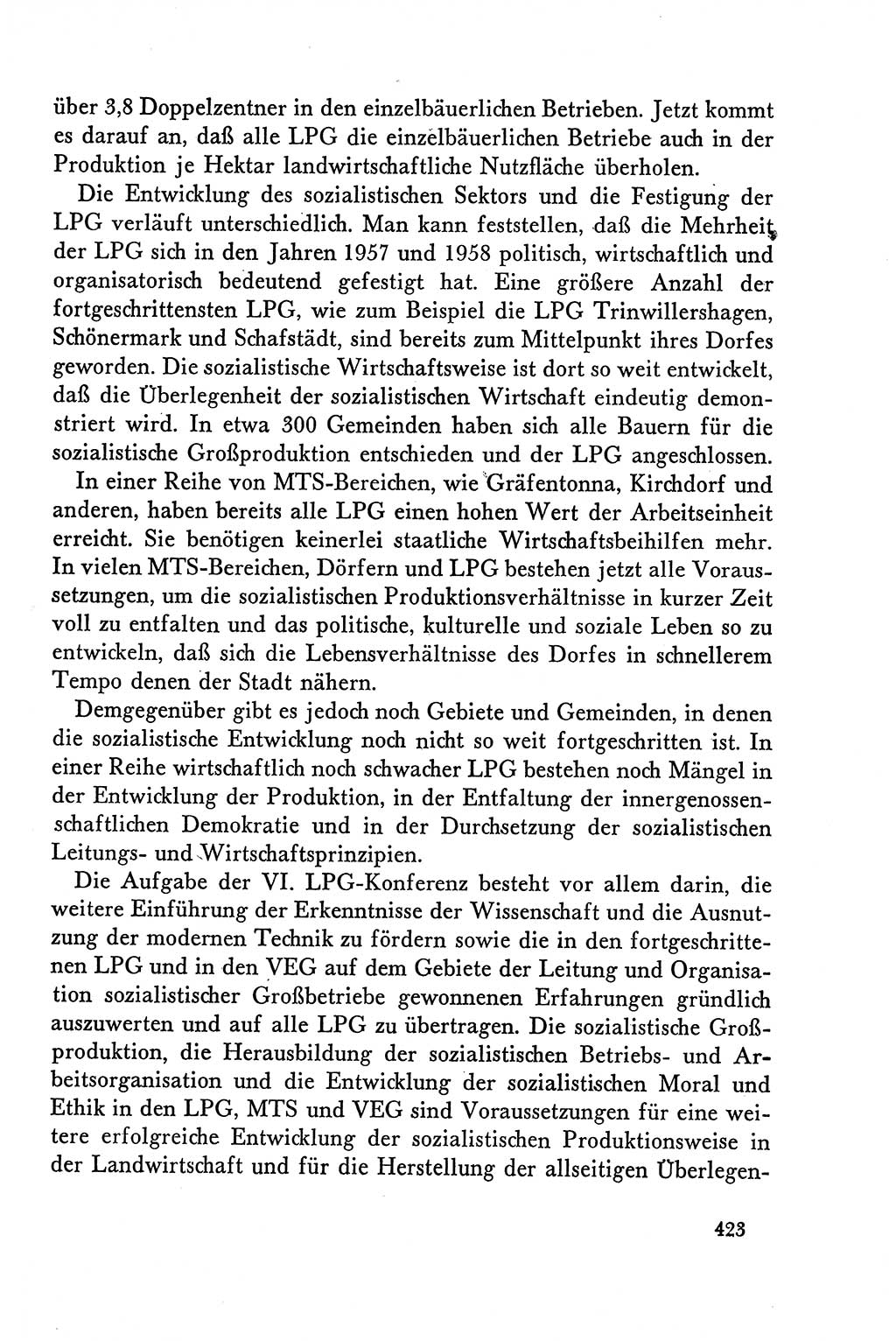 Dokumente der Sozialistischen Einheitspartei Deutschlands (SED) [Deutsche Demokratische Republik (DDR)] 1958-1959, Seite 423 (Dok. SED DDR 1958-1959, S. 423)