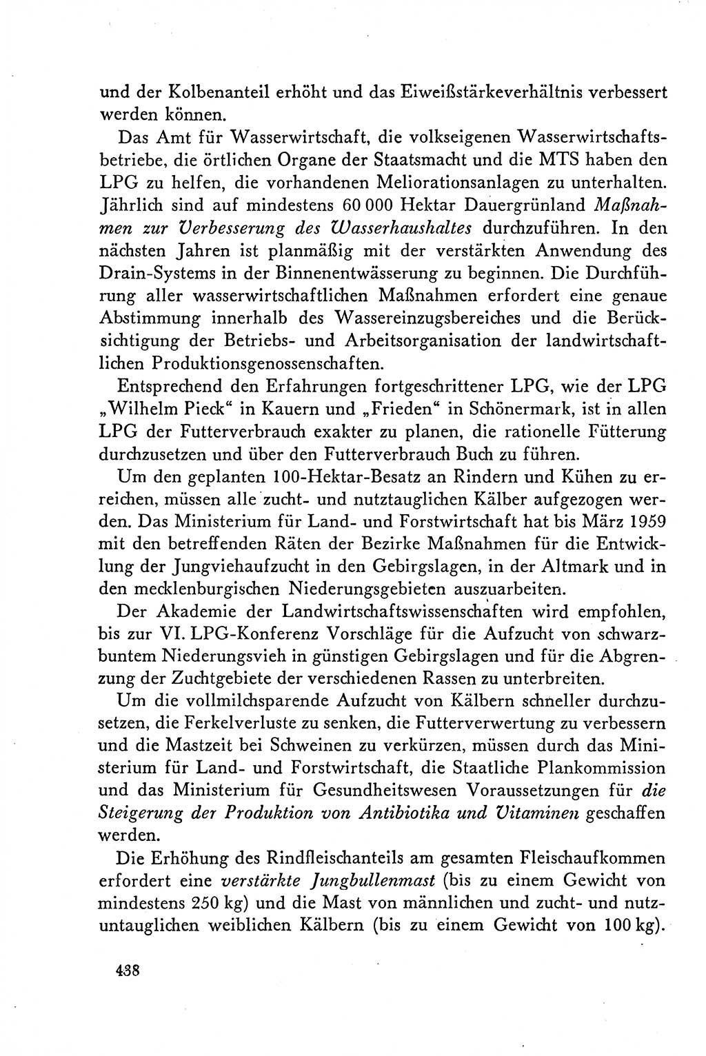 Dokumente der Sozialistischen Einheitspartei Deutschlands (SED) [Deutsche Demokratische Republik (DDR)] 1958-1959, Seite 438 (Dok. SED DDR 1958-1959, S. 438)