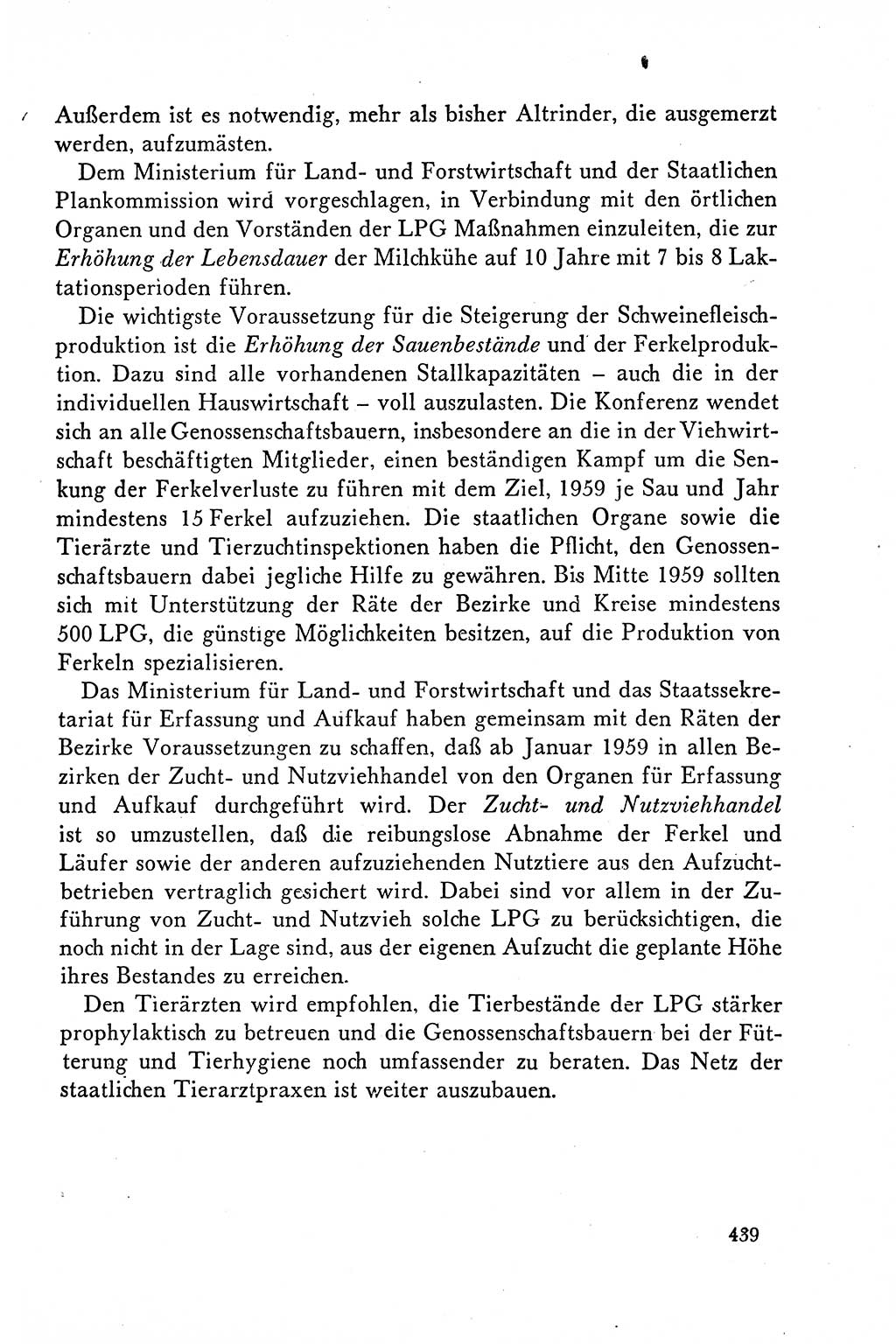 Dokumente der Sozialistischen Einheitspartei Deutschlands (SED) [Deutsche Demokratische Republik (DDR)] 1958-1959, Seite 439 (Dok. SED DDR 1958-1959, S. 439)