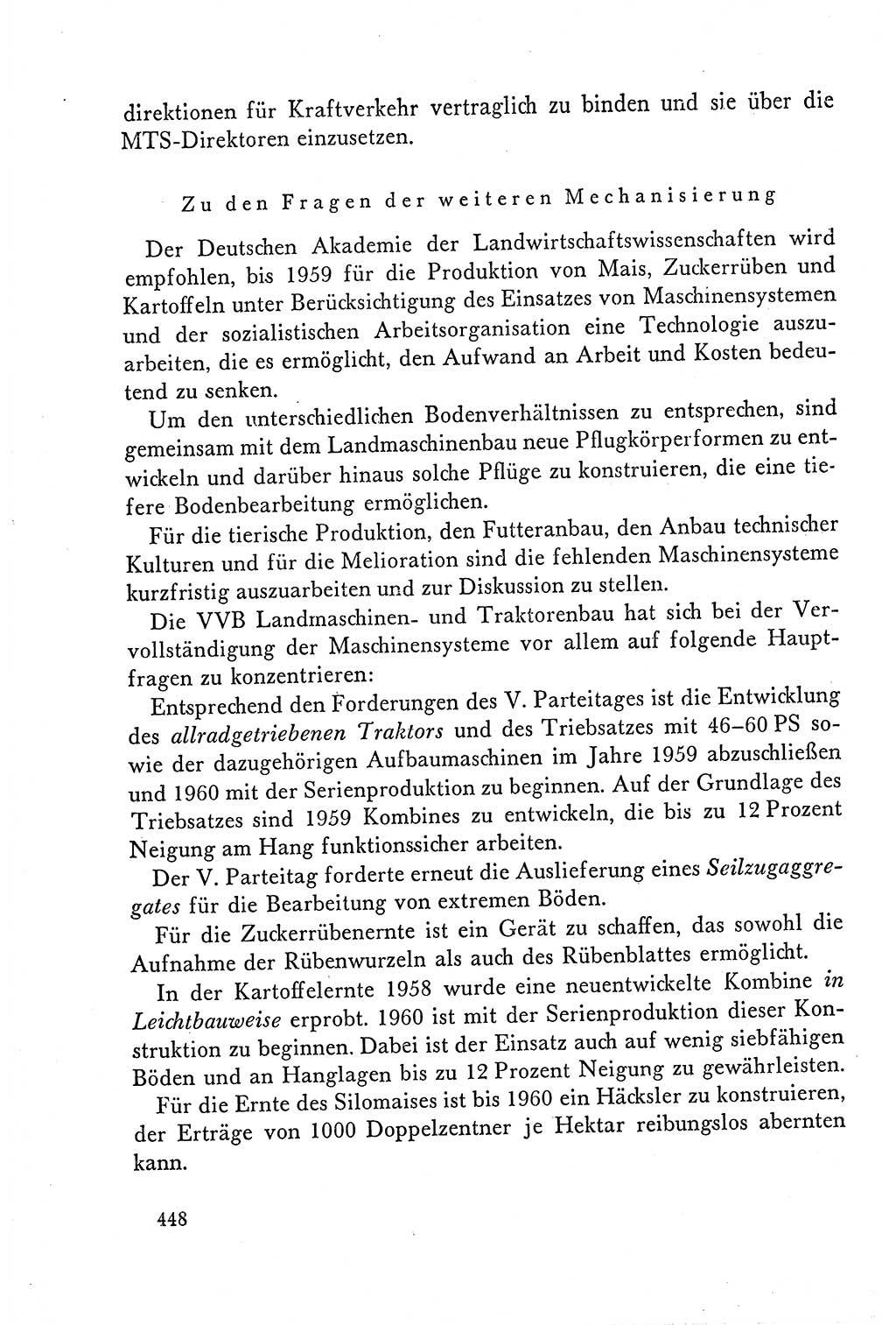 Dokumente der Sozialistischen Einheitspartei Deutschlands (SED) [Deutsche Demokratische Republik (DDR)] 1958-1959, Seite 448 (Dok. SED DDR 1958-1959, S. 448)