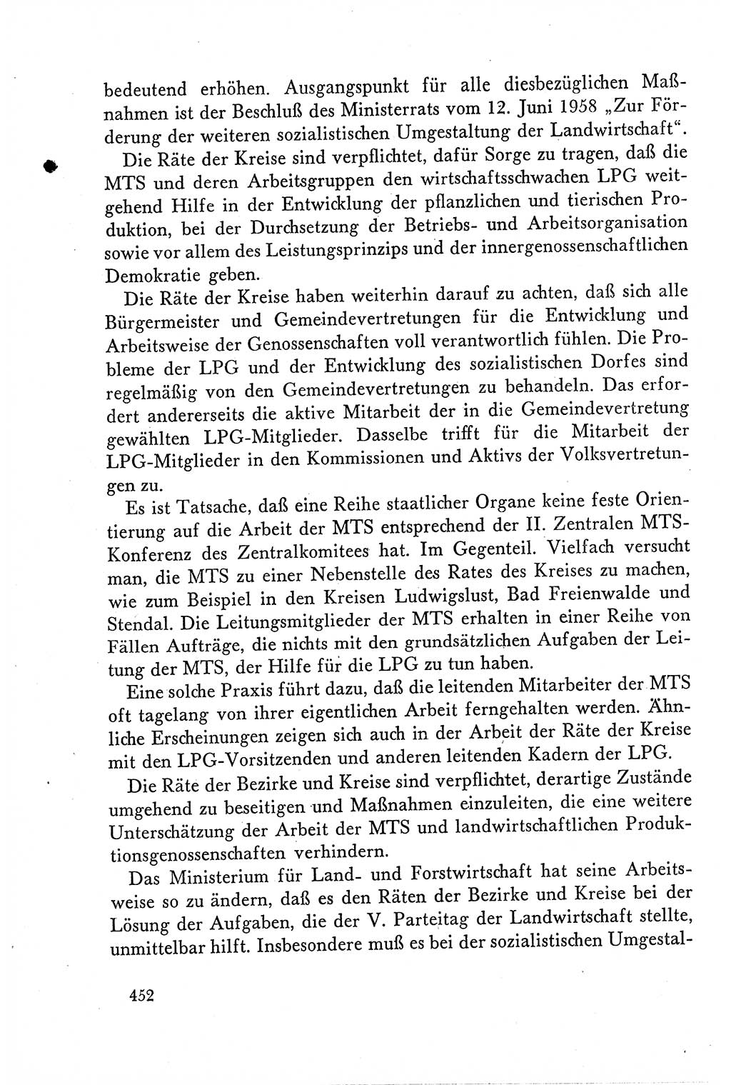 Dokumente der Sozialistischen Einheitspartei Deutschlands (SED) [Deutsche Demokratische Republik (DDR)] 1958-1959, Seite 452 (Dok. SED DDR 1958-1959, S. 452)