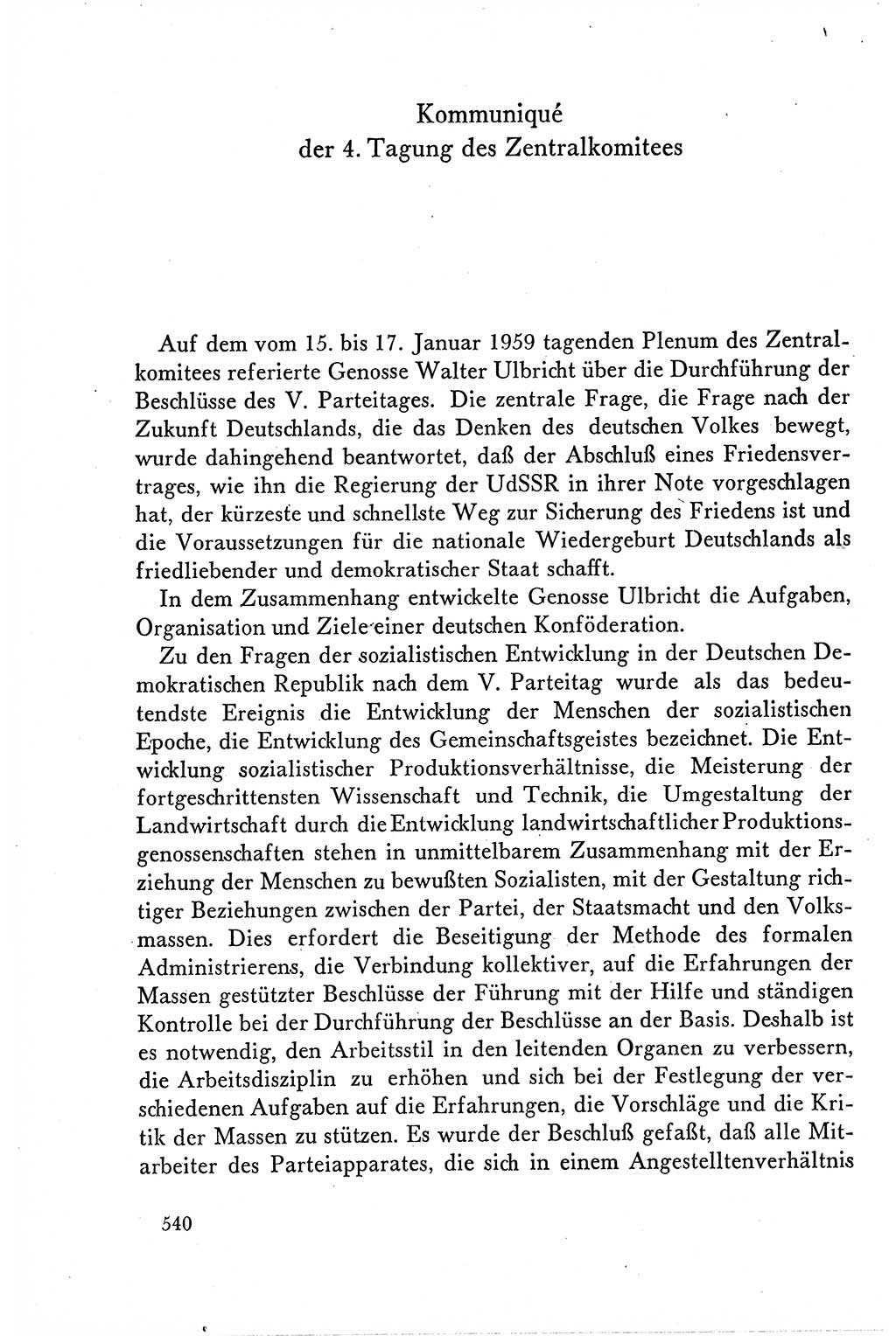 Dokumente der Sozialistischen Einheitspartei Deutschlands (SED) [Deutsche Demokratische Republik (DDR)] 1958-1959, Seite 540 (Dok. SED DDR 1958-1959, S. 540)