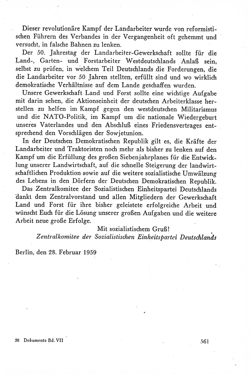 Dokumente der Sozialistischen Einheitspartei Deutschlands (SED) [Deutsche Demokratische Republik (DDR)] 1958-1959, Seite 561 (Dok. SED DDR 1958-1959, S. 561)