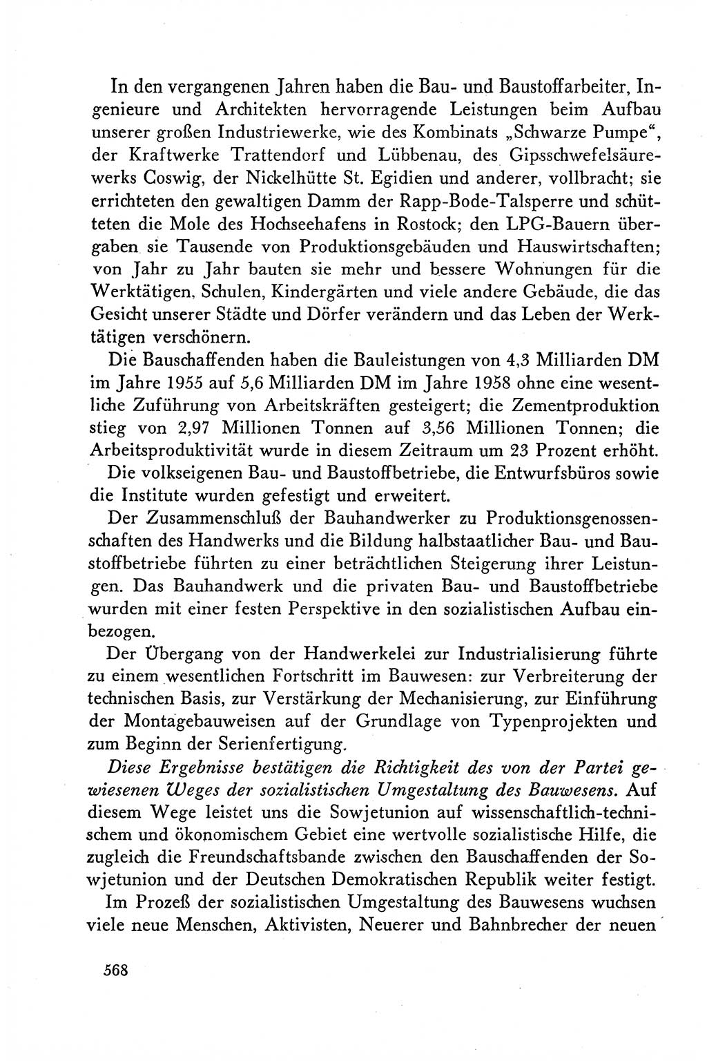 Dokumente der Sozialistischen Einheitspartei Deutschlands (SED) [Deutsche Demokratische Republik (DDR)] 1958-1959, Seite 568 (Dok. SED DDR 1958-1959, S. 568)