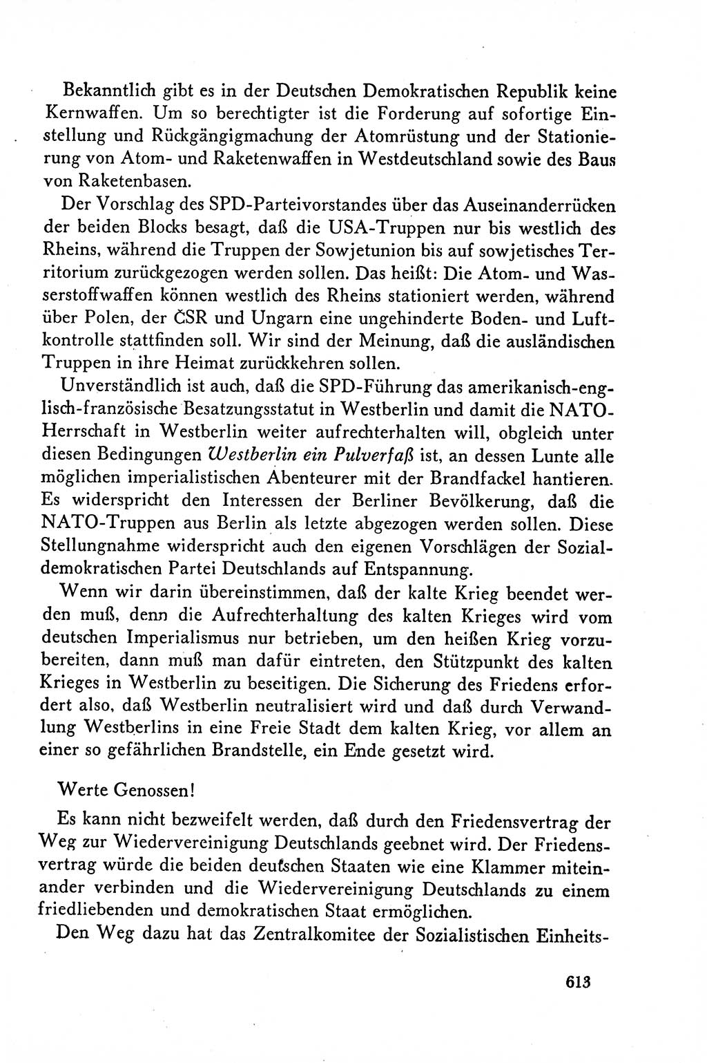 Dokumente der Sozialistischen Einheitspartei Deutschlands (SED) [Deutsche Demokratische Republik (DDR)] 1958-1959, Seite 613 (Dok. SED DDR 1958-1959, S. 613)