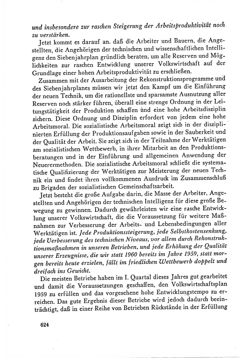 Dokumente der Sozialistischen Einheitspartei Deutschlands (SED) [Deutsche Demokratische Republik (DDR)] 1958-1959, Seite 624 (Dok. SED DDR 1958-1959, S. 624)