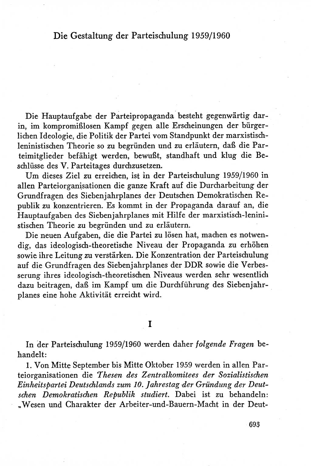 Dokumente der Sozialistischen Einheitspartei Deutschlands (SED) [Deutsche Demokratische Republik (DDR)] 1958-1959, Seite 693 (Dok. SED DDR 1958-1959, S. 693)