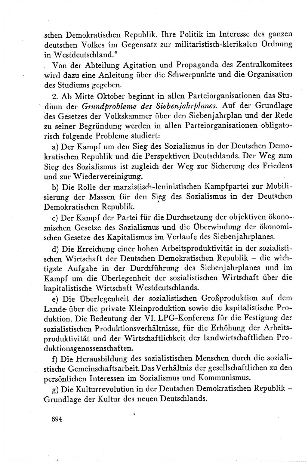 Dokumente der Sozialistischen Einheitspartei Deutschlands (SED) [Deutsche Demokratische Republik (DDR)] 1958-1959, Seite 694 (Dok. SED DDR 1958-1959, S. 694)