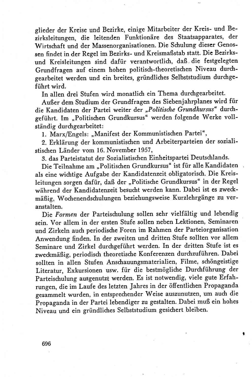 Dokumente der Sozialistischen Einheitspartei Deutschlands (SED) [Deutsche Demokratische Republik (DDR)] 1958-1959, Seite 696 (Dok. SED DDR 1958-1959, S. 696)