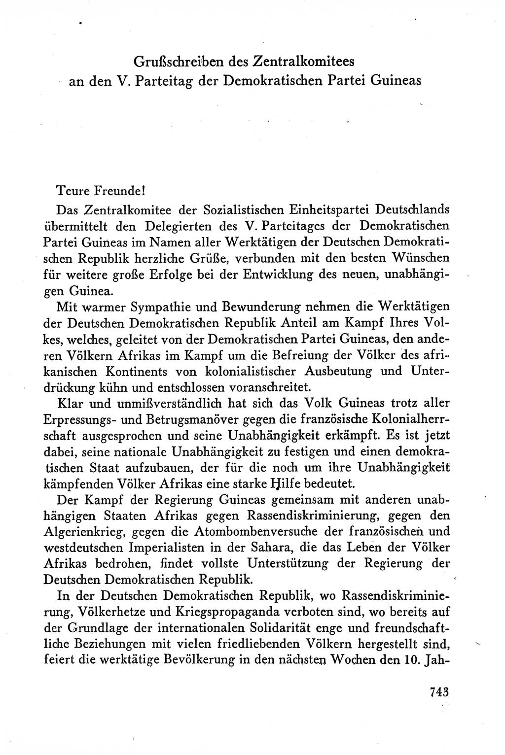 Dokumente der Sozialistischen Einheitspartei Deutschlands (SED) [Deutsche Demokratische Republik (DDR)] 1958-1959, Seite 743 (Dok. SED DDR 1958-1959, S. 743)