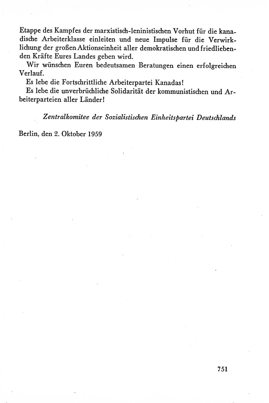 Dokumente der Sozialistischen Einheitspartei Deutschlands (SED) [Deutsche Demokratische Republik (DDR)] 1958-1959, Seite 751 (Dok. SED DDR 1958-1959, S. 751)