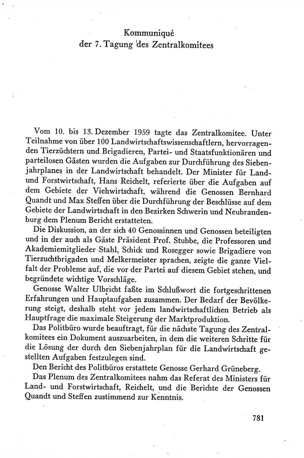 Dokumente der Sozialistischen Einheitspartei Deutschlands (SED) [Deutsche Demokratische Republik (DDR)] 1958-1959, Seite 781 (Dok. SED DDR 1958-1959, S. 781)