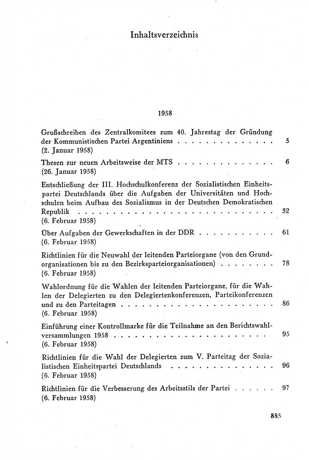 Dokumente der Sozialistischen Einheitspartei Deutschlands (SED) [Deutsche Demokratische Republik (DDR)] 1958-1959, Seite 885 (Dok. SED DDR 1958-1959, S. 885)