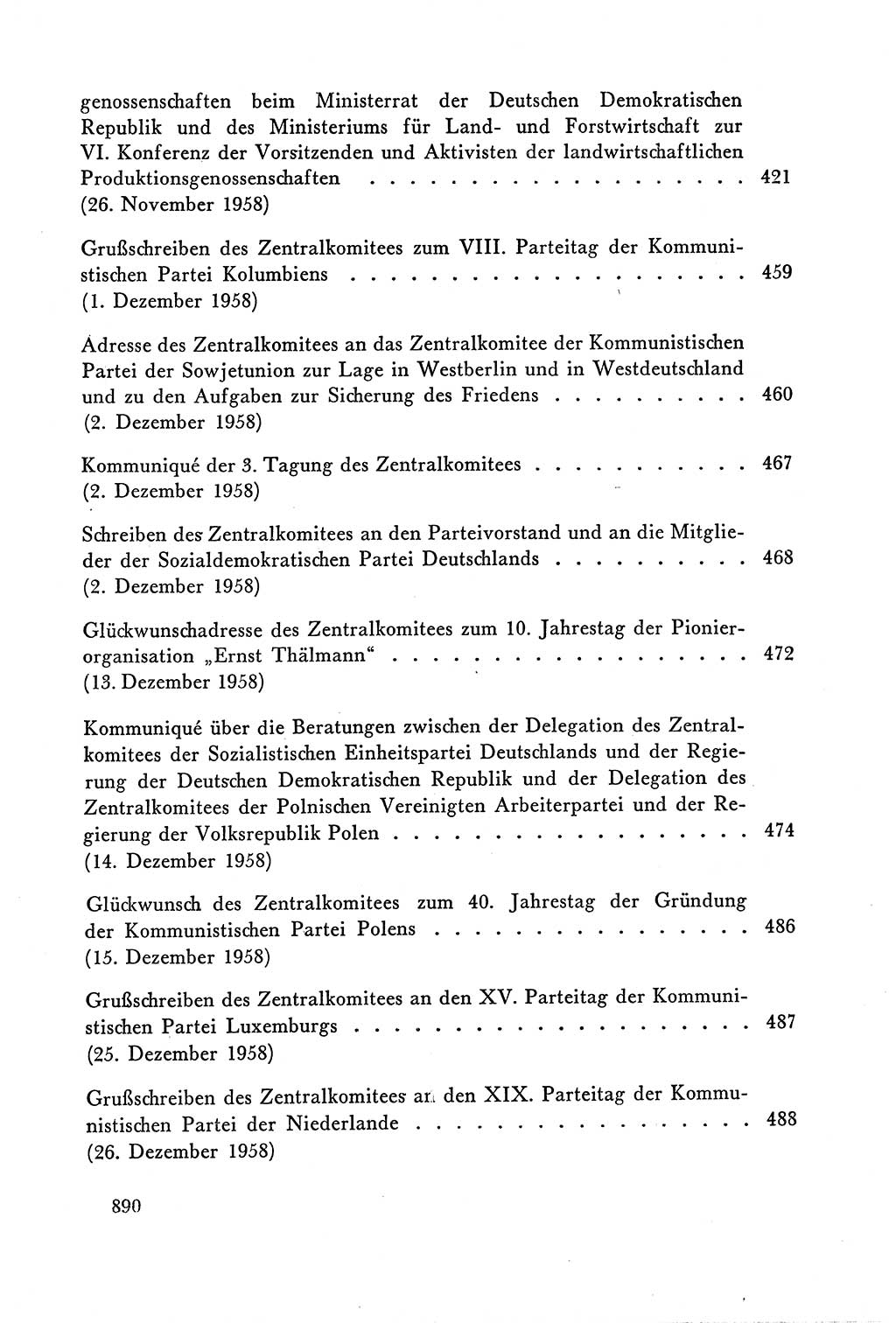 Dokumente der Sozialistischen Einheitspartei Deutschlands (SED) [Deutsche Demokratische Republik (DDR)] 1958-1959, Seite 890 (Dok. SED DDR 1958-1959, S. 890)