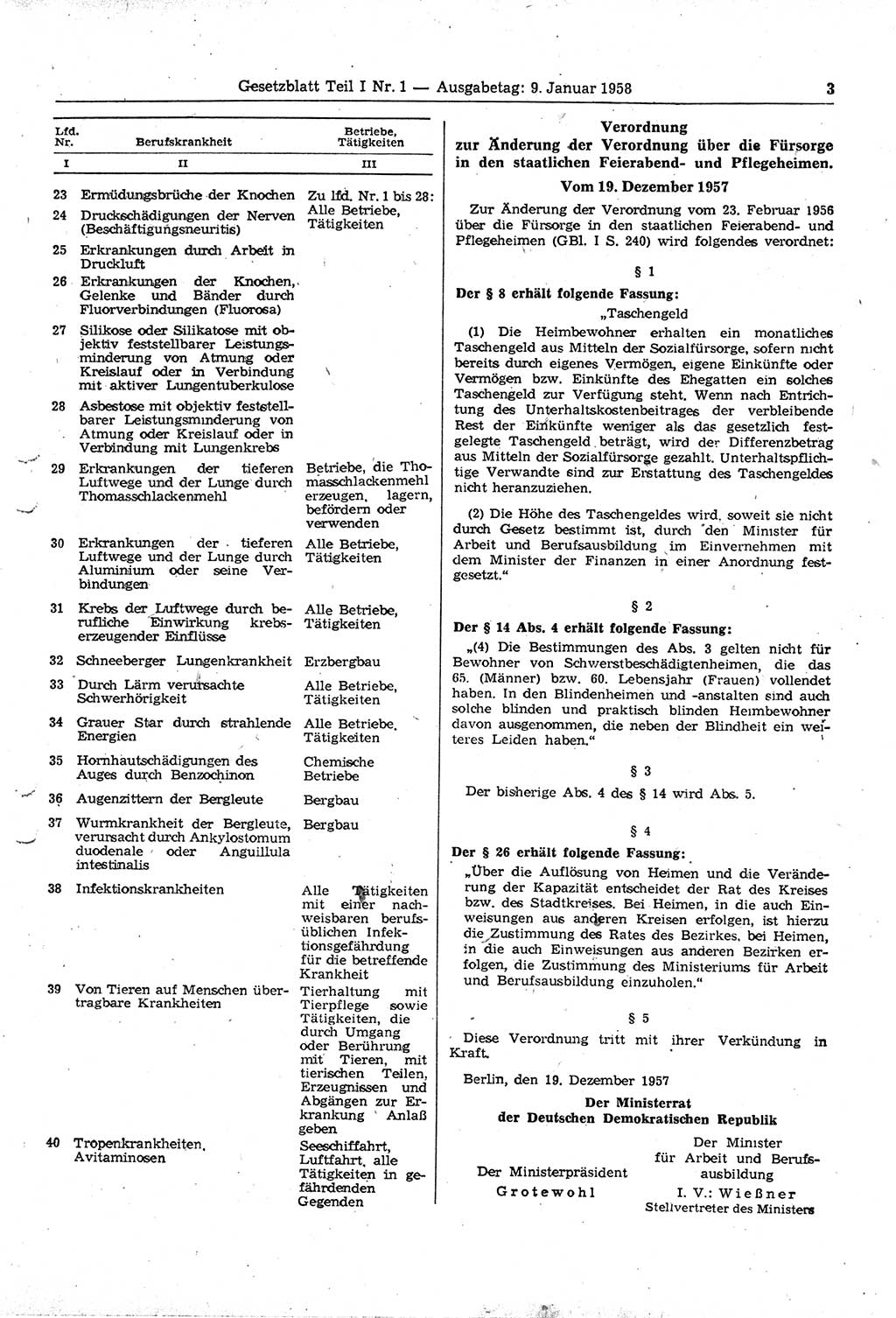 Gesetzblatt (GBl.) der Deutschen Demokratischen Republik (DDR) Teil Ⅰ 1958, Seite 3 (GBl. DDR Ⅰ 1958, S. 3)