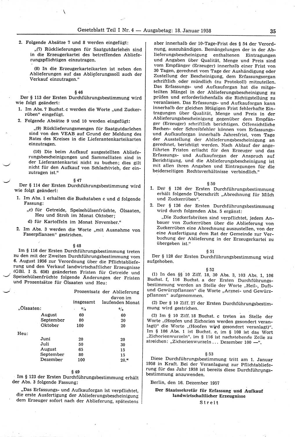 Gesetzblatt (GBl.) der Deutschen Demokratischen Republik (DDR) Teil Ⅰ 1958, Seite 35 (GBl. DDR Ⅰ 1958, S. 35)