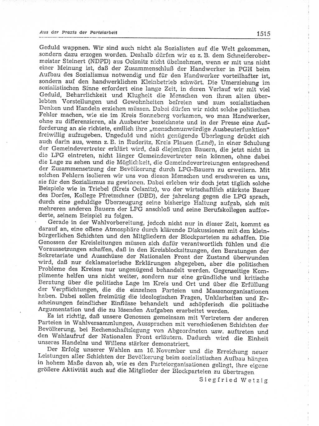 Neuer Weg (NW), Organ des Zentralkomitees (ZK) der SED (Sozialistische Einheitspartei Deutschlands) für Fragen des Parteiaufbaus und des Parteilebens, [Deutsche Demokratische Republik (DDR)] 13. Jahrgang 1958, Seite 1515 (NW ZK SED DDR 1958, S. 1515)