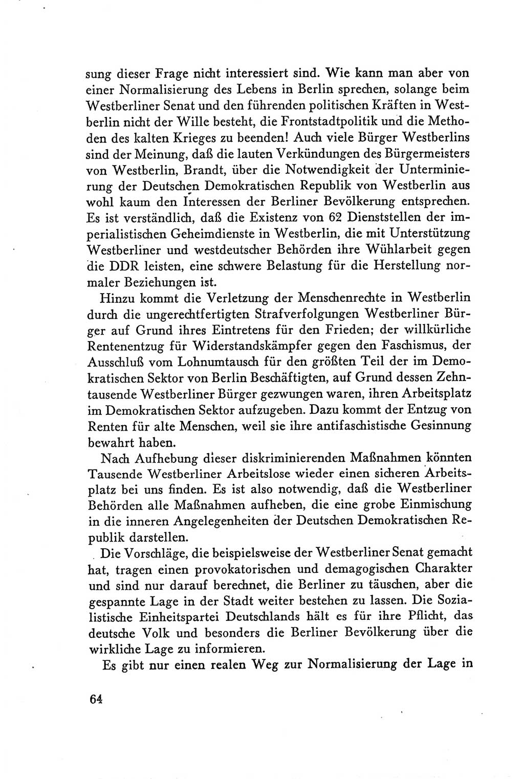 Protokoll der Verhandlungen des Ⅴ. Parteitages der Sozialistischen Einheitspartei Deutschlands (SED) [Deutsche Demokratische Republik (DDR)] 1958, Seite 64