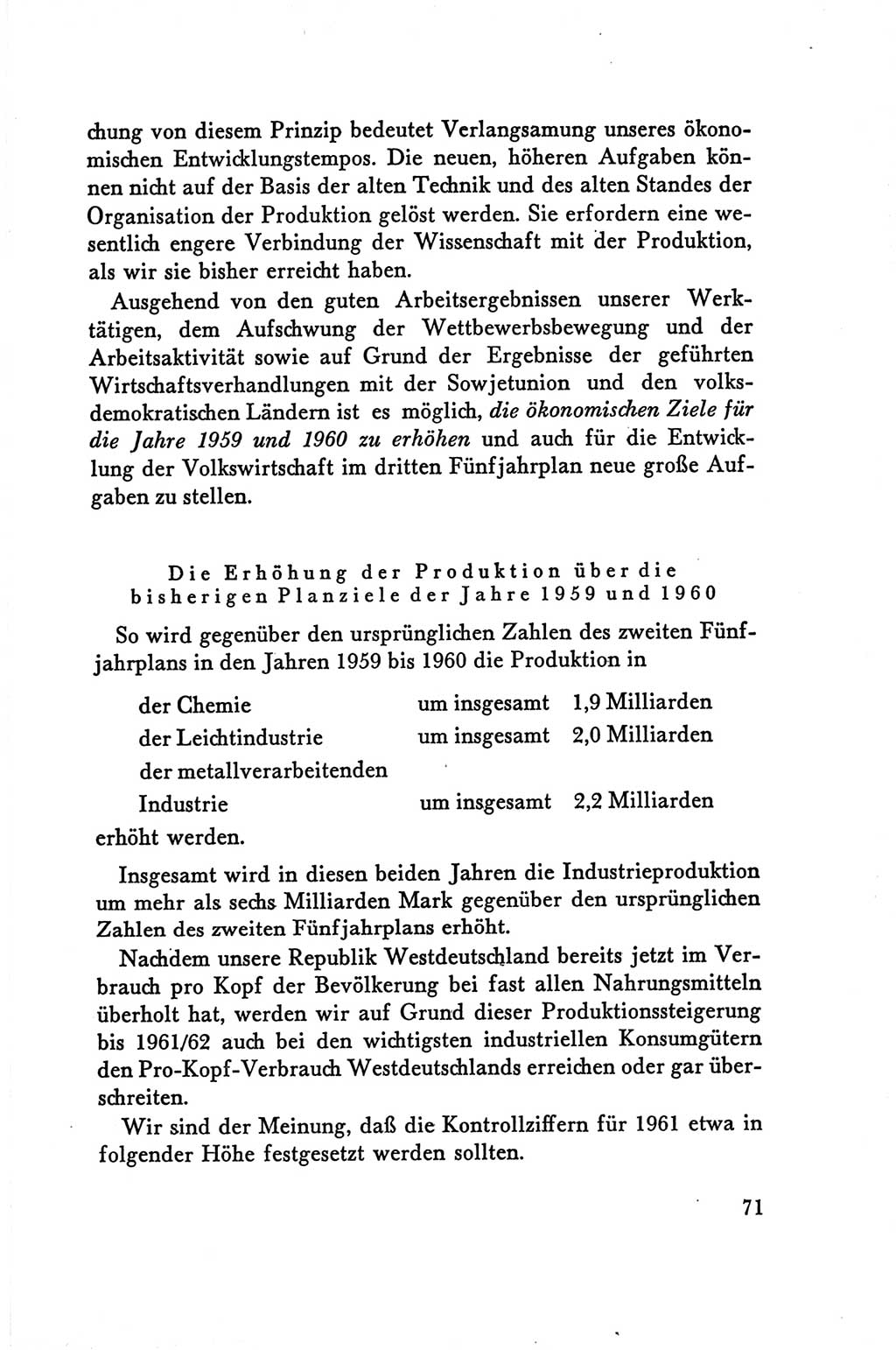 Protokoll der Verhandlungen des Ⅴ. Parteitages der Sozialistischen Einheitspartei Deutschlands (SED) [Deutsche Demokratische Republik (DDR)] 1958, Seite 71