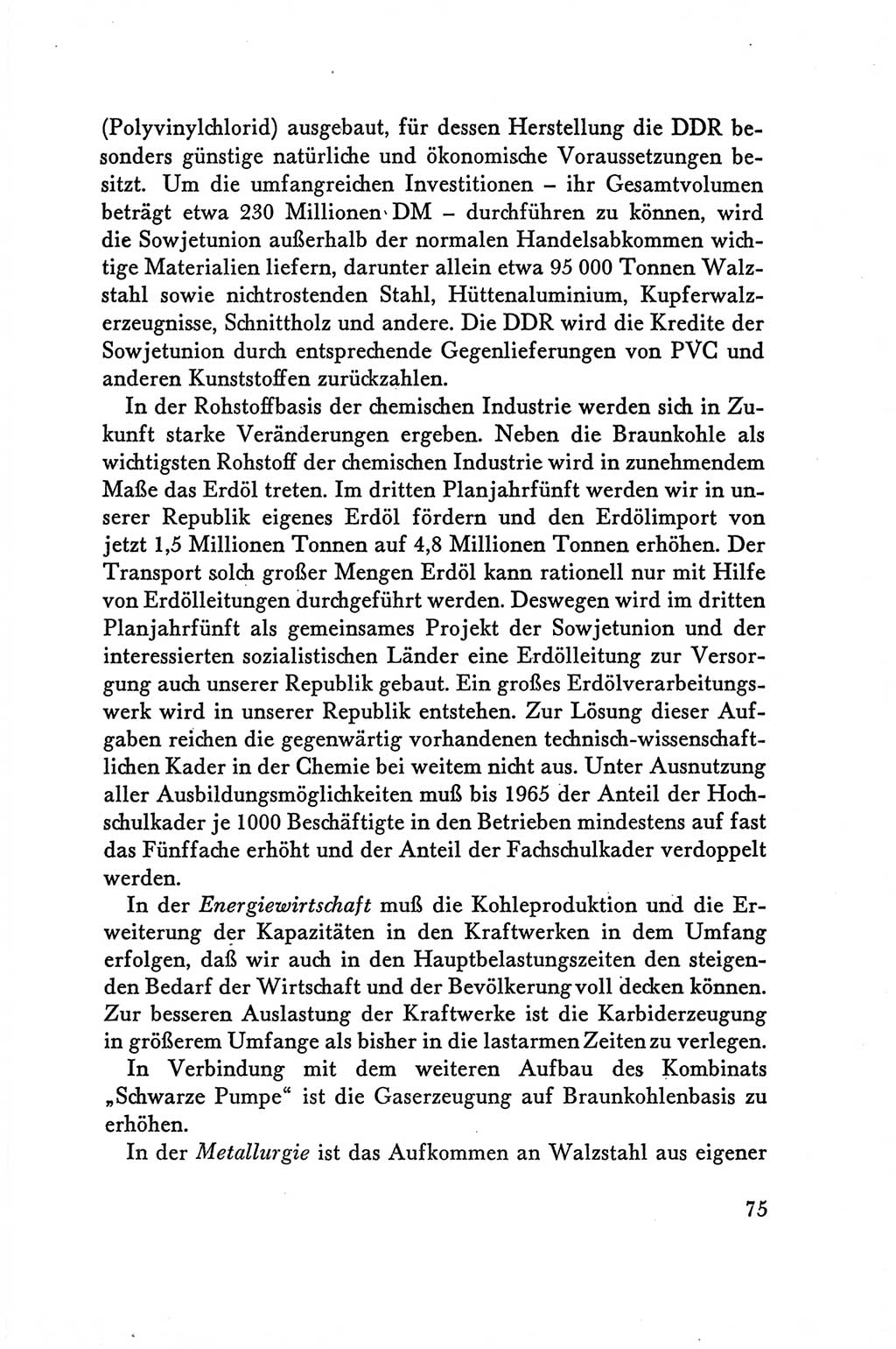 Protokoll der Verhandlungen des Ⅴ. Parteitages der Sozialistischen Einheitspartei Deutschlands (SED) [Deutsche Demokratische Republik (DDR)] 1958, Seite 75