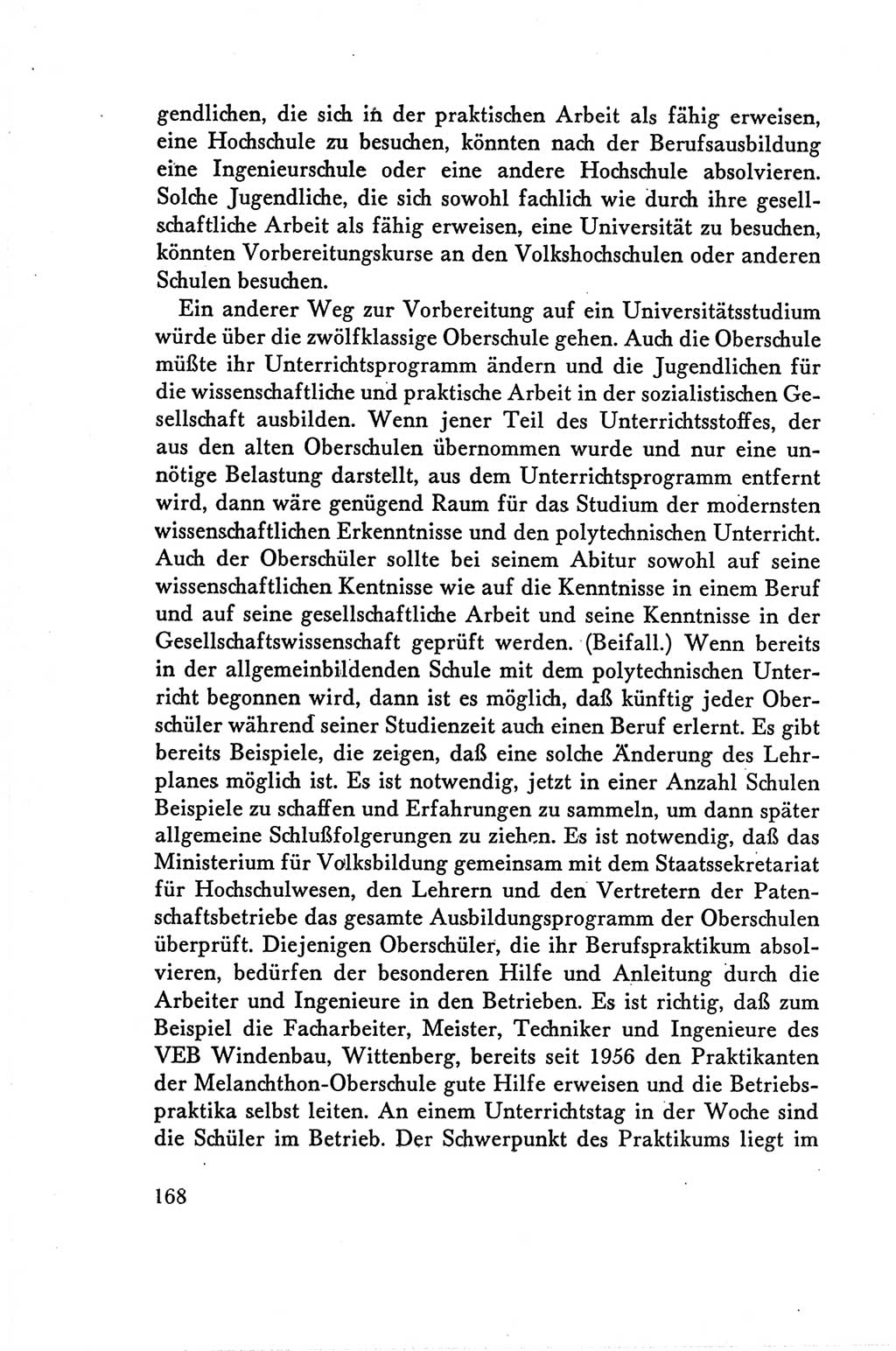 Protokoll der Verhandlungen des Ⅴ. Parteitages der Sozialistischen Einheitspartei Deutschlands (SED) [Deutsche Demokratische Republik (DDR)] 1958, Seite 168