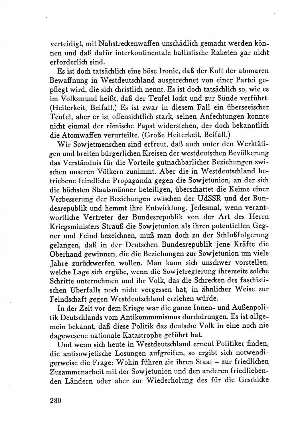 Protokoll der Verhandlungen des Ⅴ. Parteitages der Sozialistischen Einheitspartei Deutschlands (SED) [Deutsche Demokratische Republik (DDR)] 1958, Seite 280