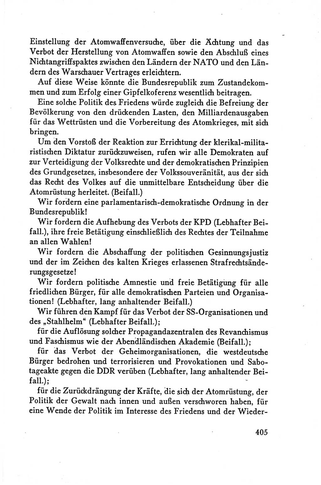 Protokoll der Verhandlungen des Ⅴ. Parteitages der Sozialistischen Einheitspartei Deutschlands (SED) [Deutsche Demokratische Republik (DDR)] 1958, Seite 405