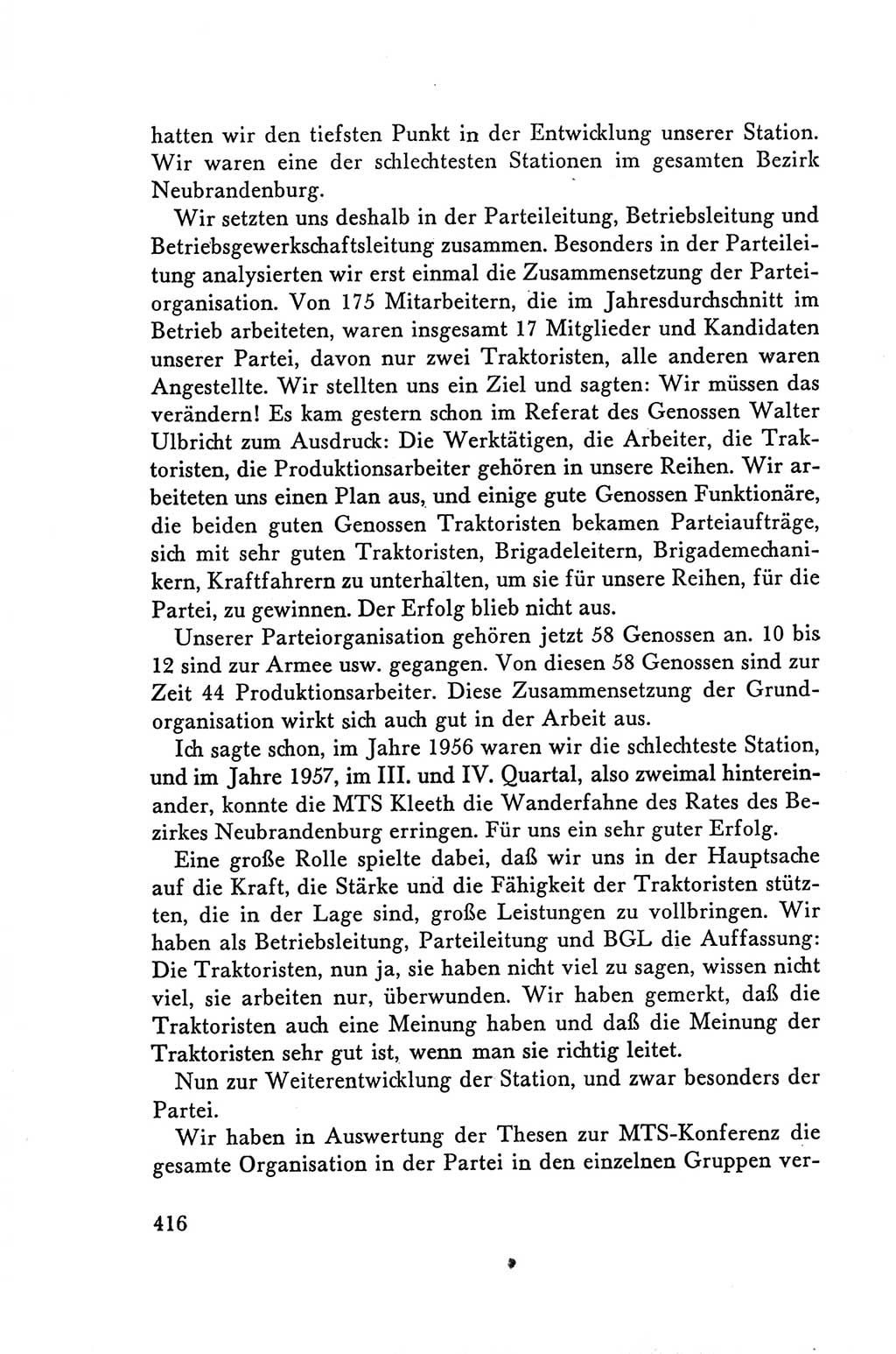 Protokoll der Verhandlungen des Ⅴ. Parteitages der Sozialistischen Einheitspartei Deutschlands (SED) [Deutsche Demokratische Republik (DDR)] 1958, Seite 416