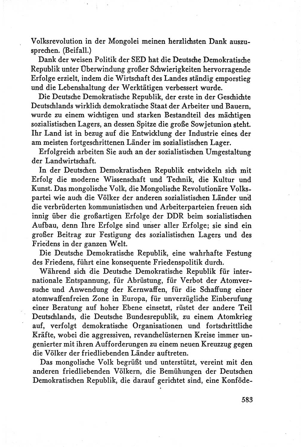 Protokoll der Verhandlungen des Ⅴ. Parteitages der Sozialistischen Einheitspartei Deutschlands (SED) [Deutsche Demokratische Republik (DDR)] 1958, Seite 583