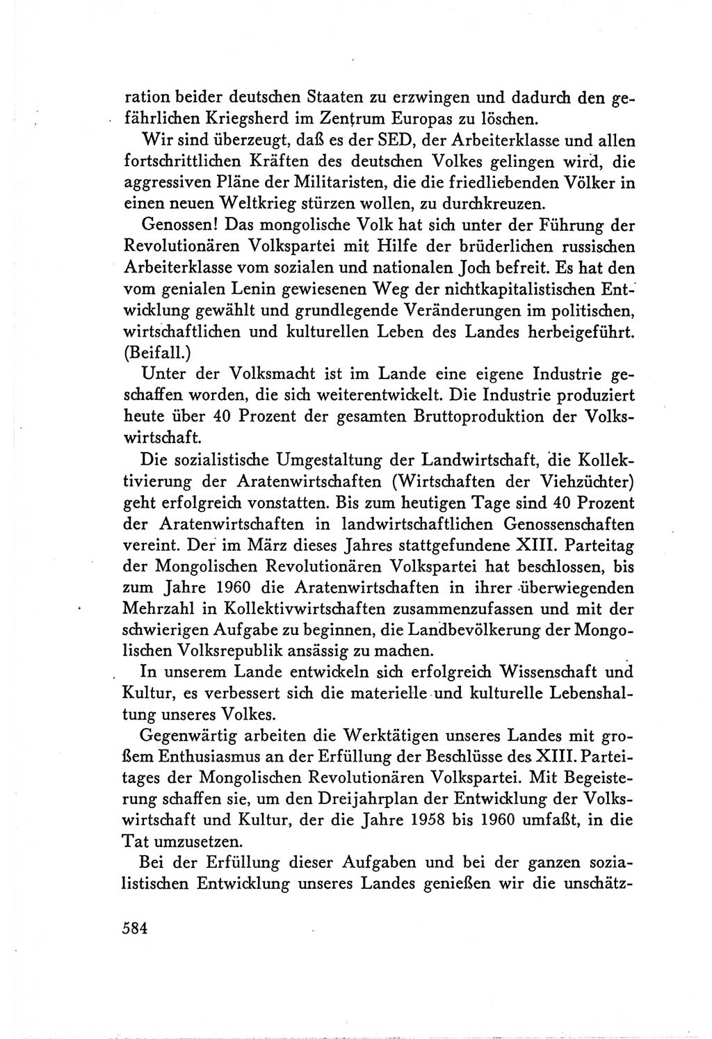 Protokoll der Verhandlungen des Ⅴ. Parteitages der Sozialistischen Einheitspartei Deutschlands (SED) [Deutsche Demokratische Republik (DDR)] 1958, Seite 584