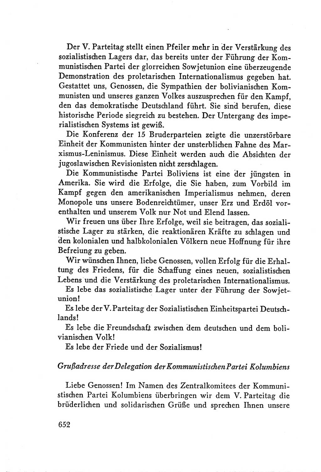Protokoll der Verhandlungen des Ⅴ. Parteitages der Sozialistischen Einheitspartei Deutschlands (SED) [Deutsche Demokratische Republik (DDR)] 1958, Seite 652